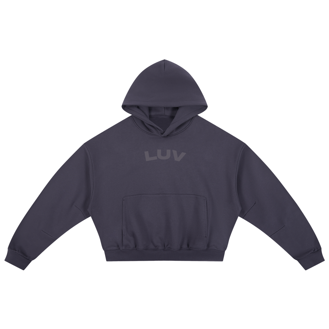 Plum Essential Boxy Darted Sleeve Hoodie