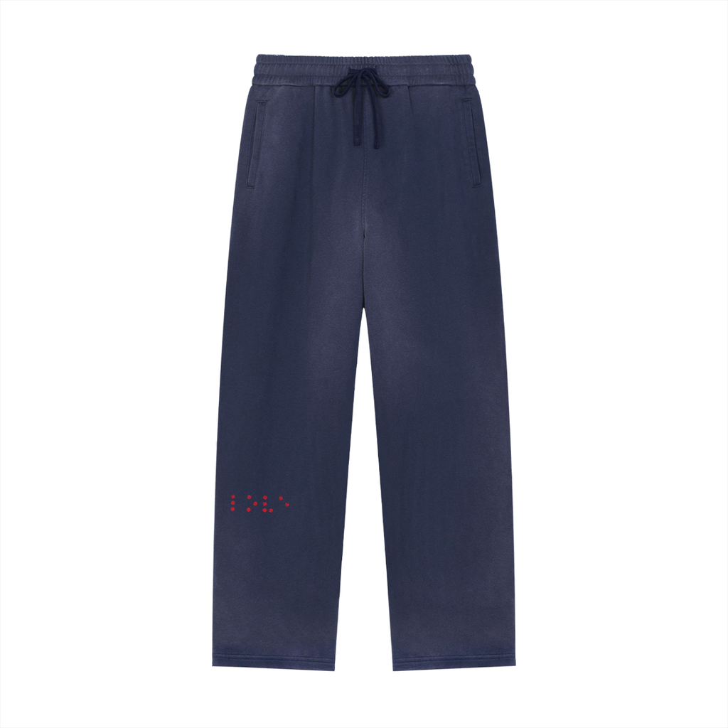 Sun Fade Raw Edge Straight-Leg Sweatpants