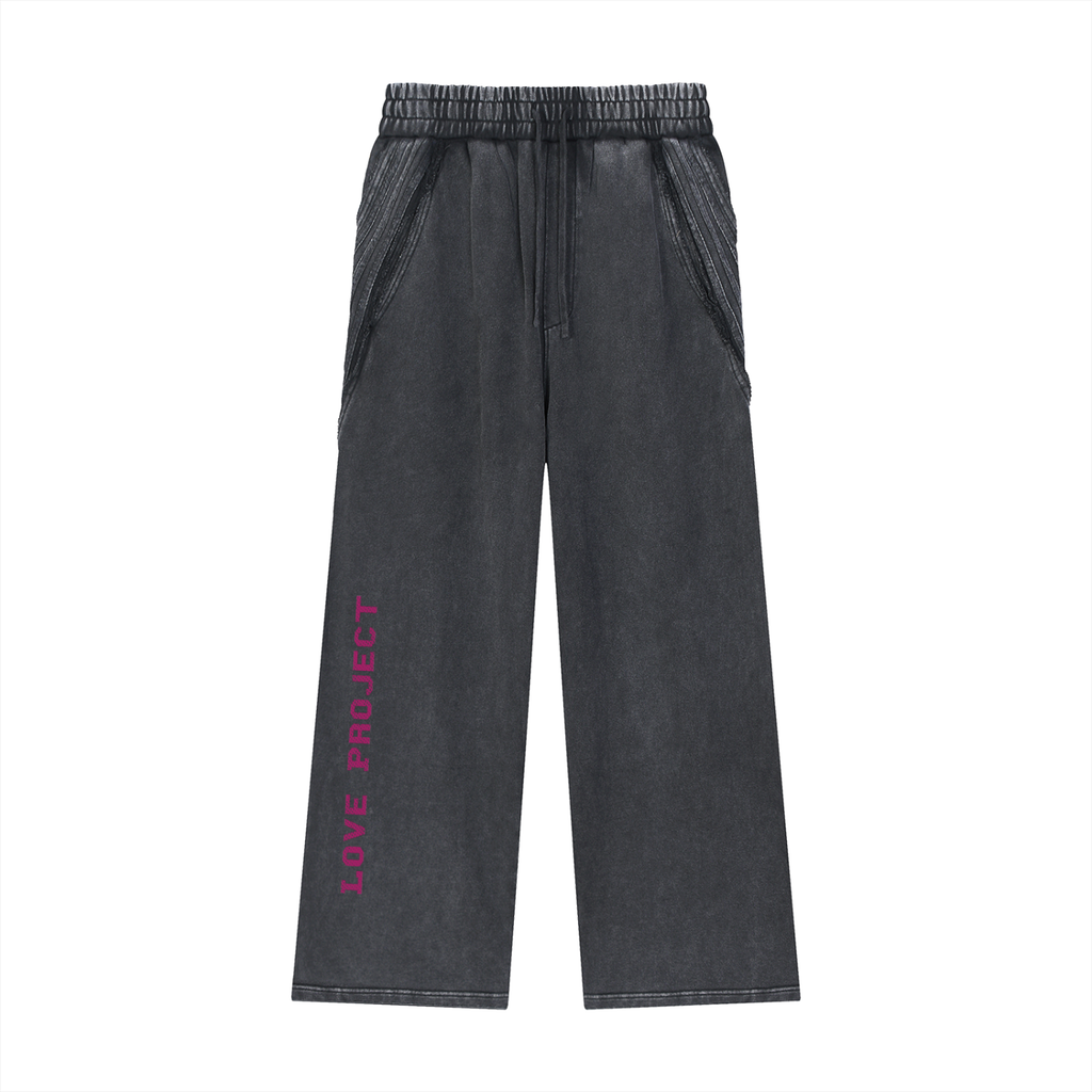 Snow Washed Tape Raw Edge Sweatpants
