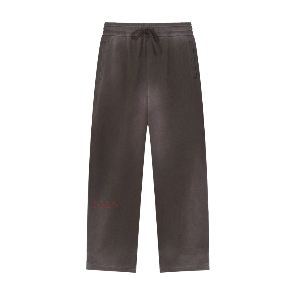 Sun Fade Raw Edge Straight-Leg Sweatpants