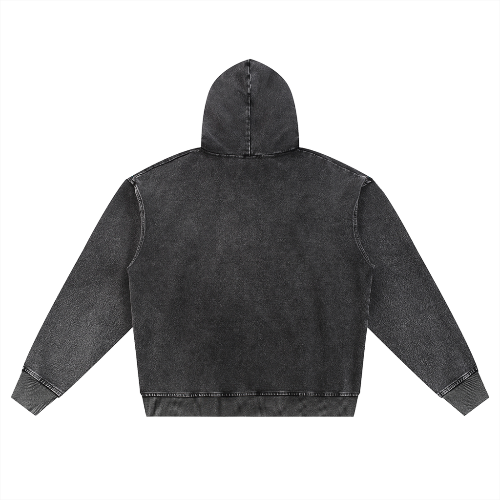 Snow Wash Oversized Zip Hoodie